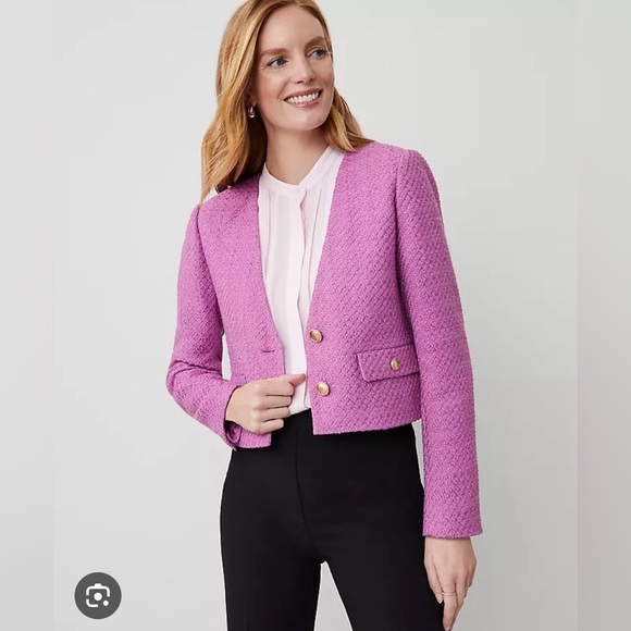 Ann Taylor Jackets & Blazers - Ann Taylor Tweed Petite Cropped Blazer
